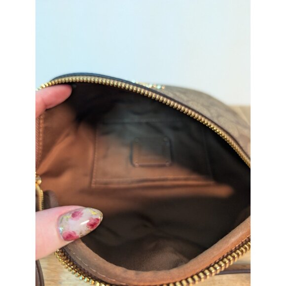 Coach Waist Belt Bag Leather Brown Total Signature Pattern F48740 New NWT Fanny - Picture 5 of 10
